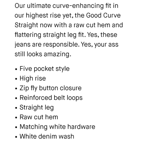 Good American Good Curve White Jeans Plus Size Comfort Stretch with distressing - Picture 6 of 9